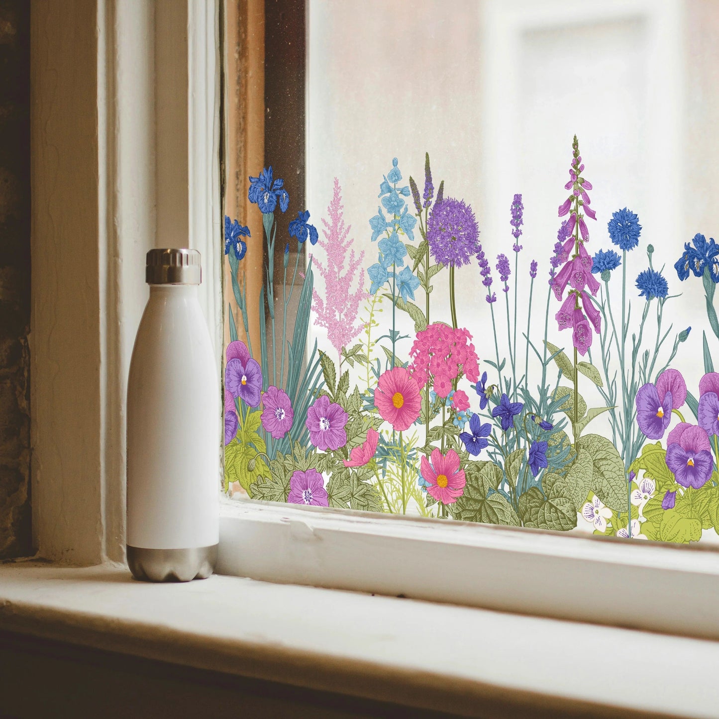 ✨LAST DAY 70% OFF - 💐Colorful Floral Bouquet Window Sticker🖼️(Cut to size freely)