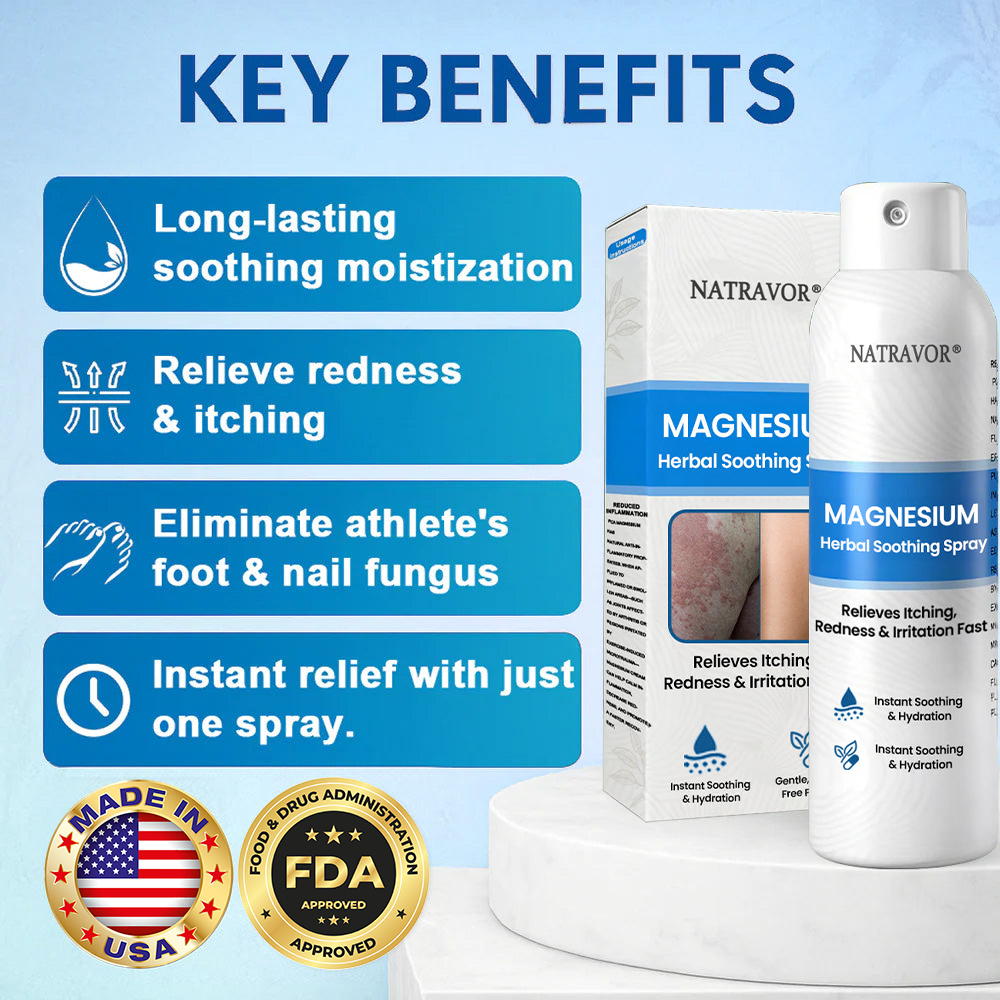 🔥 Natravor® Magnesium Spray – Fast Relief for Itchy, Red & Sensitive Skin (Even Intimate Areas)