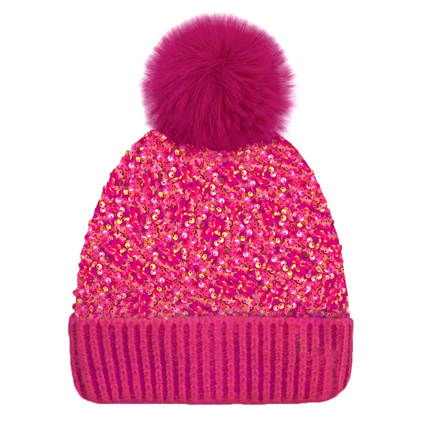 🔥Last Day 50% OFF - Sequin Fur Pom Beanie