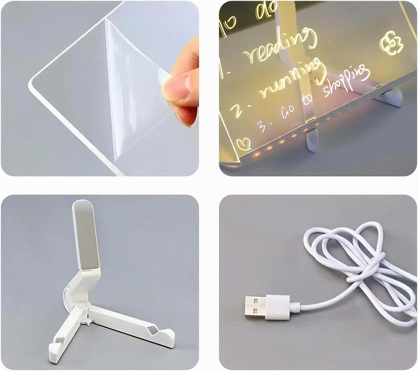 🎅Surprise price:🎄LED Erasable DIY Acrylic Transparent Message Board🎁