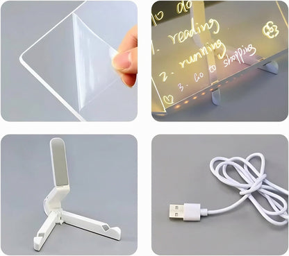 🎅Surprise price:🎄LED Erasable DIY Acrylic Transparent Message Board🎁