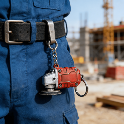 🛠️2-in-1  Mini Grinder Keychain: On-the-Go Smoothing Tool + Tool Enthusiast Collectible