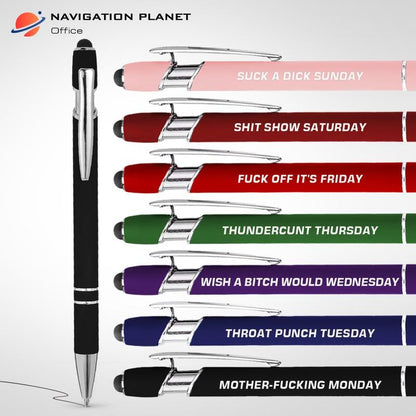 🔥Last Day Promotion 50% OFF💝Funny Stress-Relief Daily Quotes Metal Ballpoint Pen Set (7 Pcs) | 🎁Office Christmas Gift Exchange