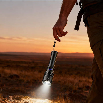 1376 LED Flashlight – High Lumen Rechargeable Torch with Fire-Gathering Lens