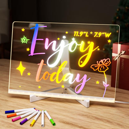🎅Surprise price:🎄LED Erasable DIY Acrylic Transparent Message Board🎁