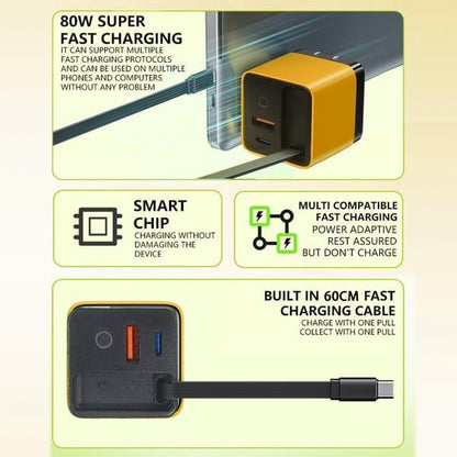 🎁Last Day Promotion 49% OFF✨- 3 in 1 Charger Retractable 80W MAX Fast