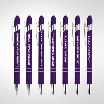 🔥Last Day Promotion 50% OFF💝Funny Stress-Relief Daily Quotes Metal Ballpoint Pen Set (7 Pcs) | 🎁Office Christmas Gift Exchange