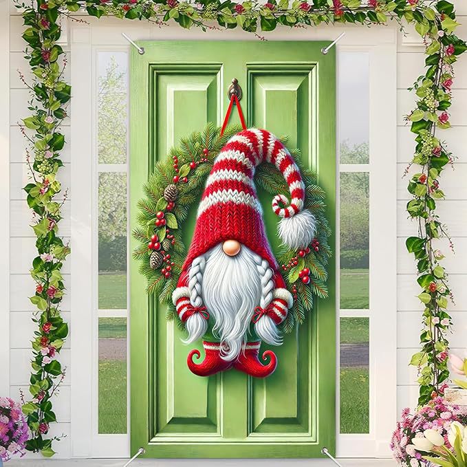 🎄Golden Christmas Bells & Wreath Door Cover - 35.4" x 70.8"