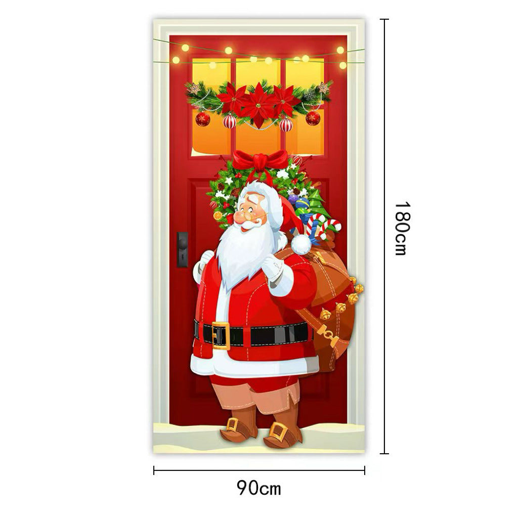 🎄Golden Christmas Bells & Wreath Door Cover - 35.4" x 70.8"