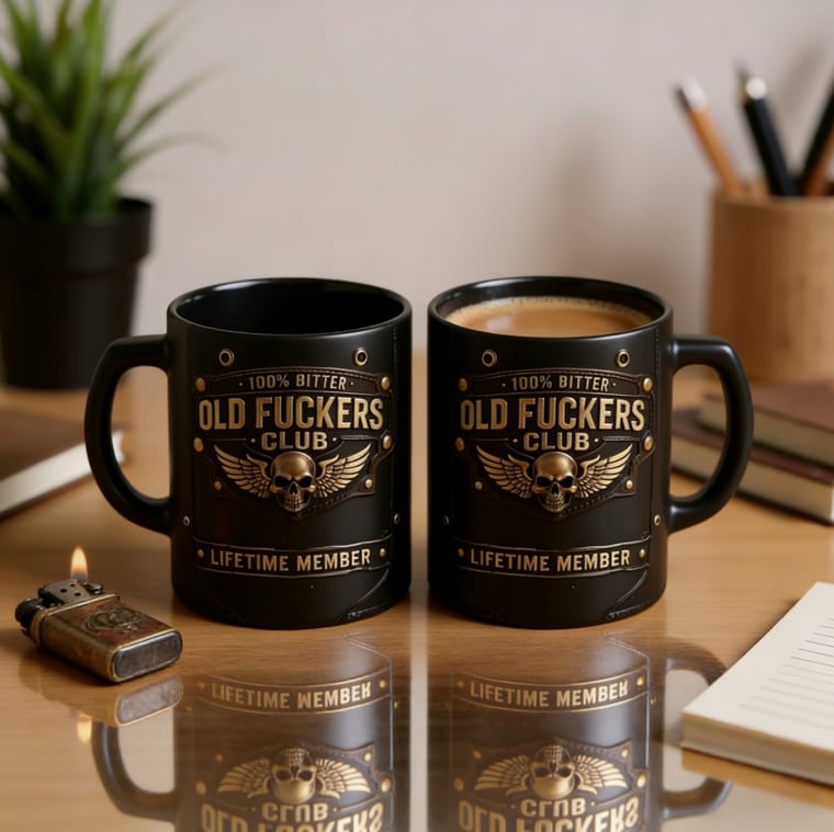 🏆Flash Sale 60% OFF - ❤️☕ OLD FUCKERS CLUB Mug - 100% Bitter, Always Real. Lifetime Member. 😎💀