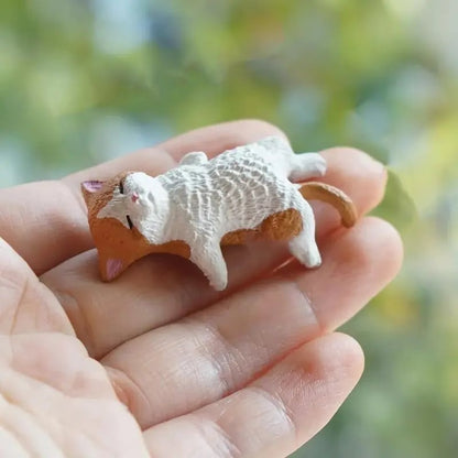 ⏰🔥LAST DAY 59% OFF - Hand-Painted Mini Cat Desk Figurines 😺 Set of 5 Cute Cartoon Kitty Companions